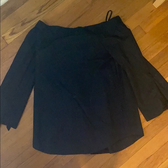 free people off the shoulder black top - Picture 3 of 4